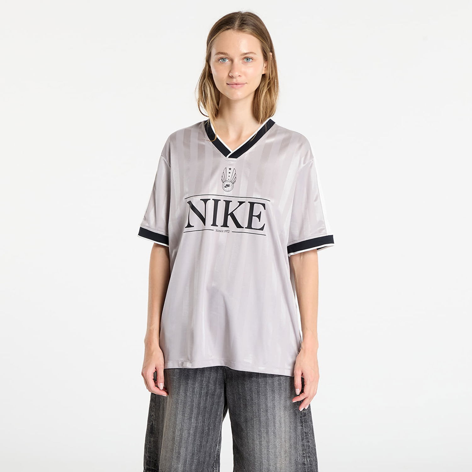 Фланелка Nike Sportswear Women's V-Neck Jersey Top Сиво | IH8504-009, 0