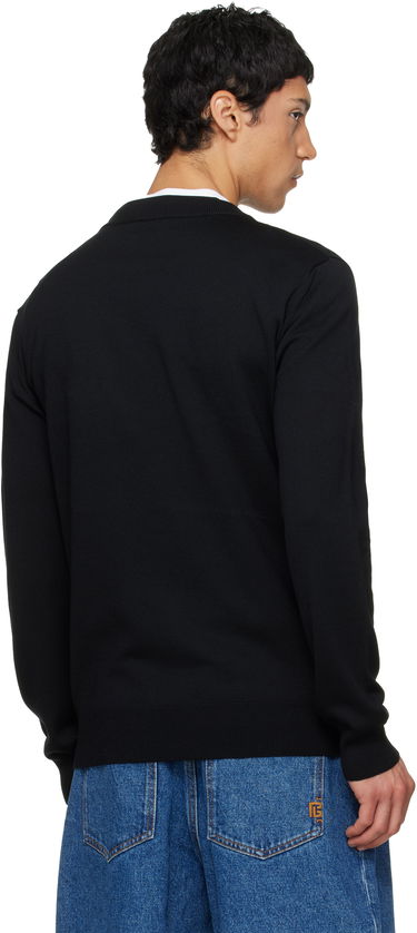 Пуловер Balmain Merino Wool Crewneck Sweater with Cursive Paris Logo Черно | GH1KD000KJ61, 2