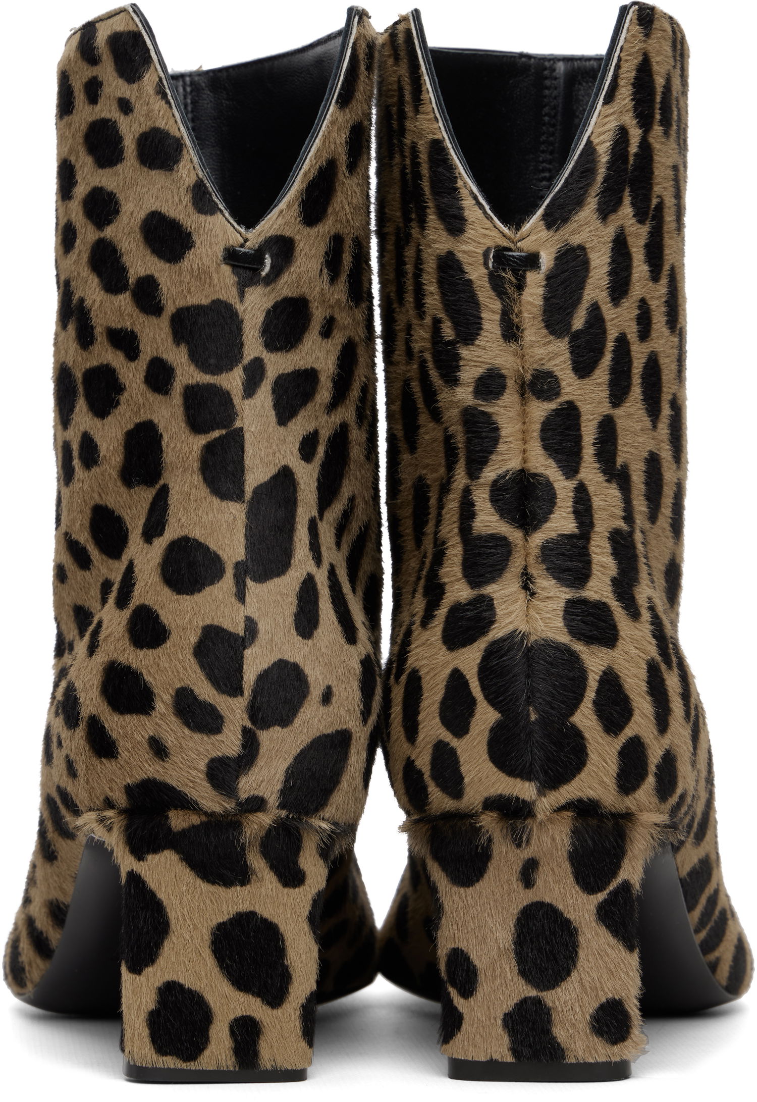Кецове и обувки Khaite Ona Leopard Print Calf-Hair Kitten Heel Ankle Boots Многоцветен | F1100-969, 1