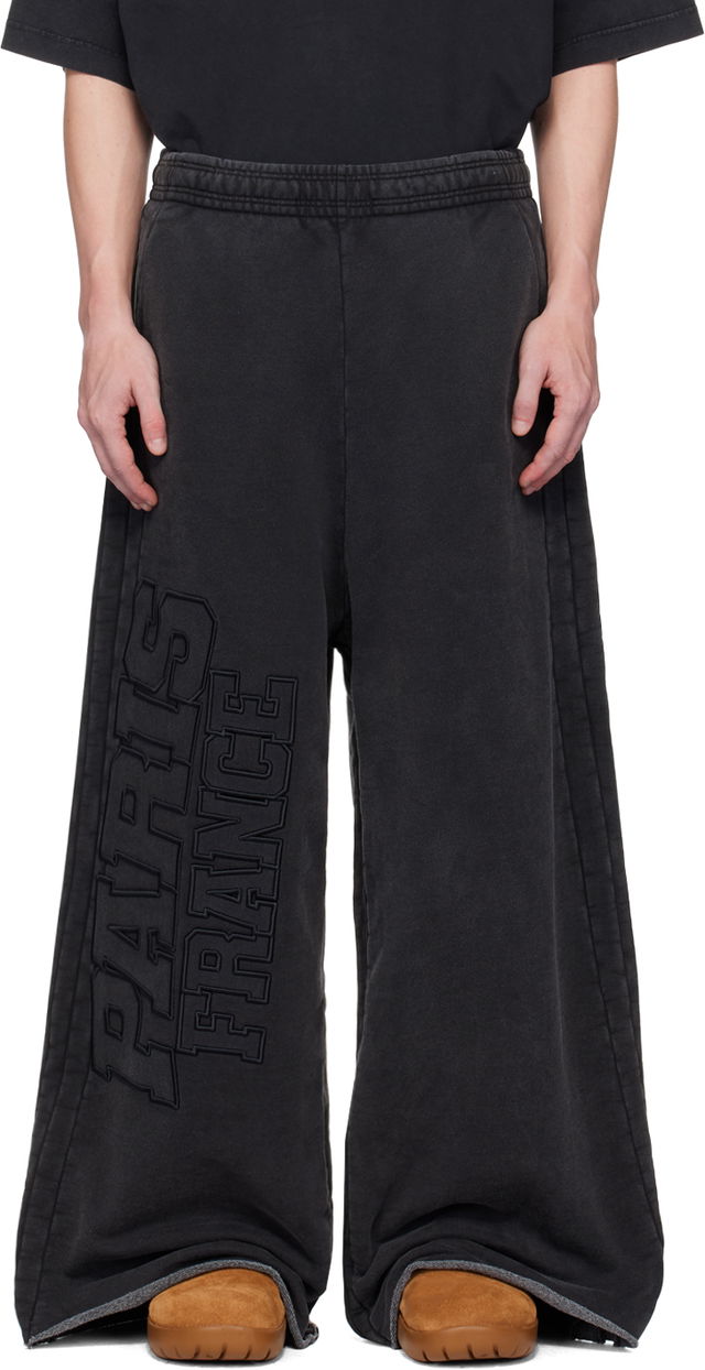 Black 'Paris' XXXL Sweatpants