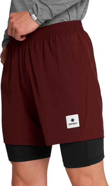 Къси панталони Saysky Saysky Pace 2 in 1 5" Shorts Бургунди | omrsh20c509-omrsh20c509, 0