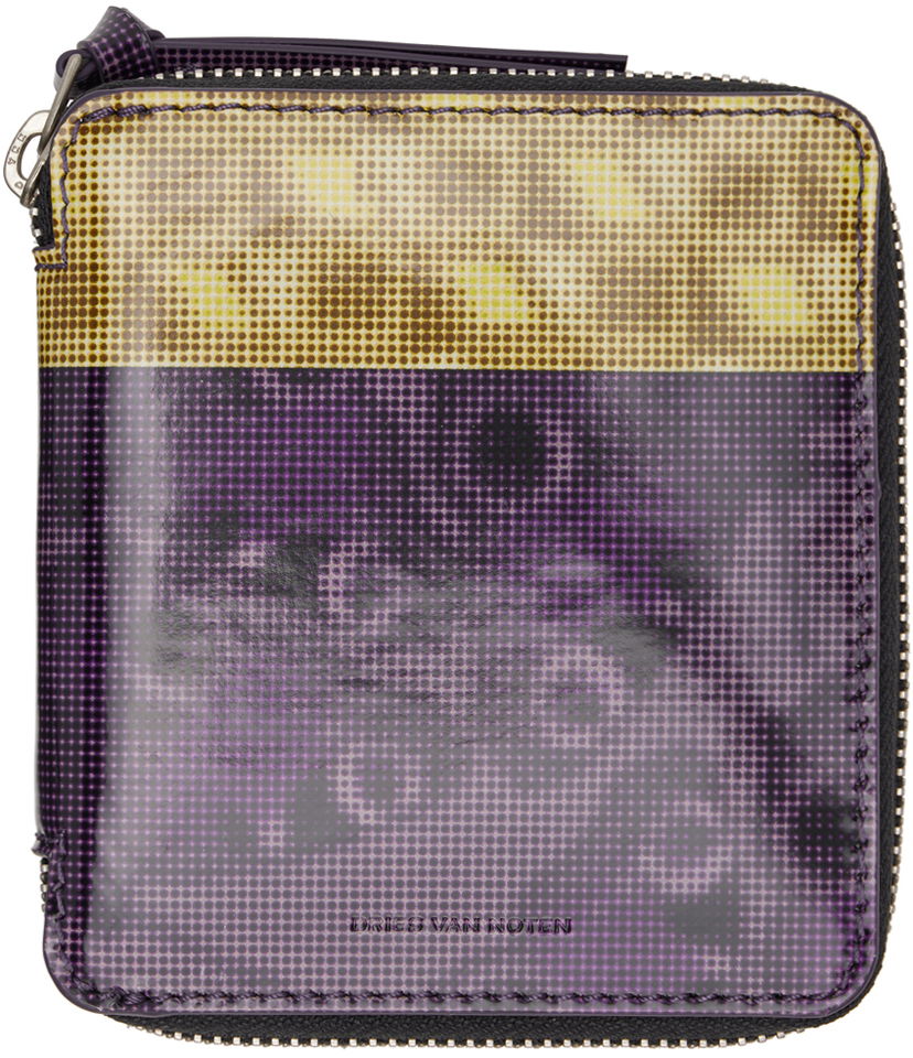 Портфейл Dries Van Noten Purple & Yellow Zip Wallet Бургунди | 242-022101-553