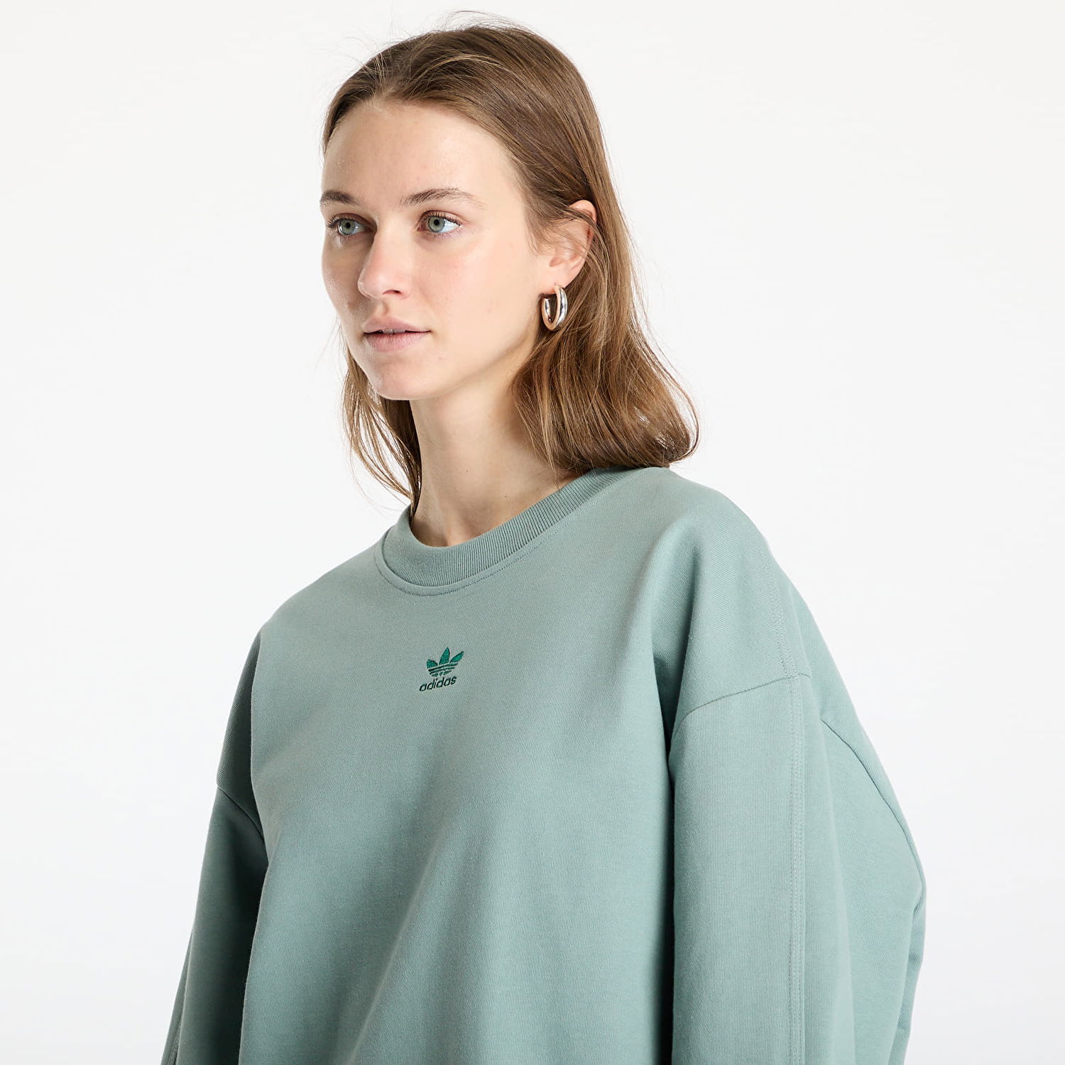 Суитчър adidas Performance Essentials Oversized French Terry Sweatshirt Зелено | JD1979, 1