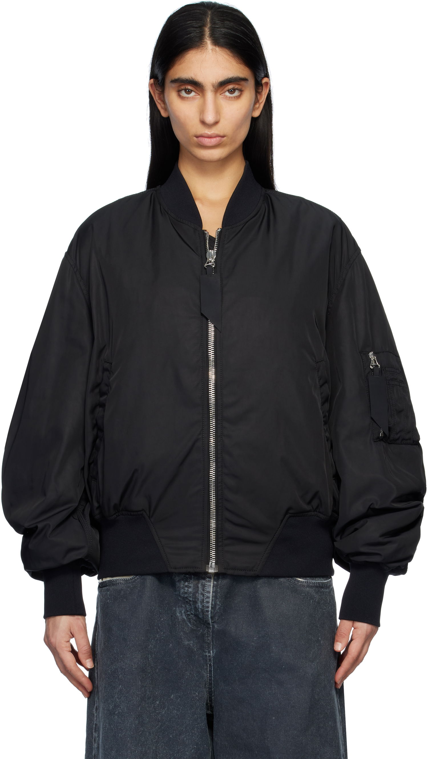 Яке бомбър The Attico Attico Anja Bomber Jacket Черно | 250WCB00070 PLL001AA, 0