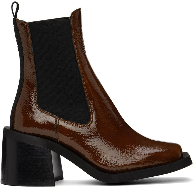 Кецове и обувки GANNI GANNI Heeled Chelsea Boots Кафяво | S1814