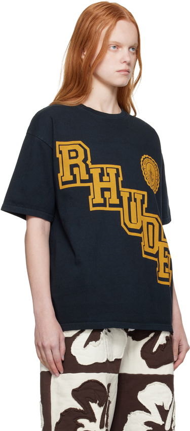 Тениска Rhude Rhude Collegiate Crest T-Shirt Черно | RHPF25TT05012, 4