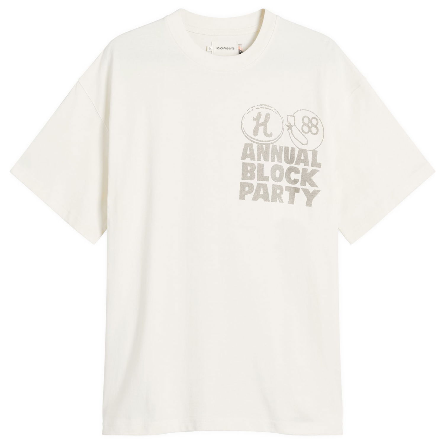 Тениска Honor The Gift Annual Block Party T-Shirt Бяло | HTG250241-BON, 1