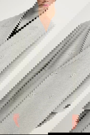 Палта Lacoste Double-breasted Long Coat with Wool Blend Сиво | BH5529, 3