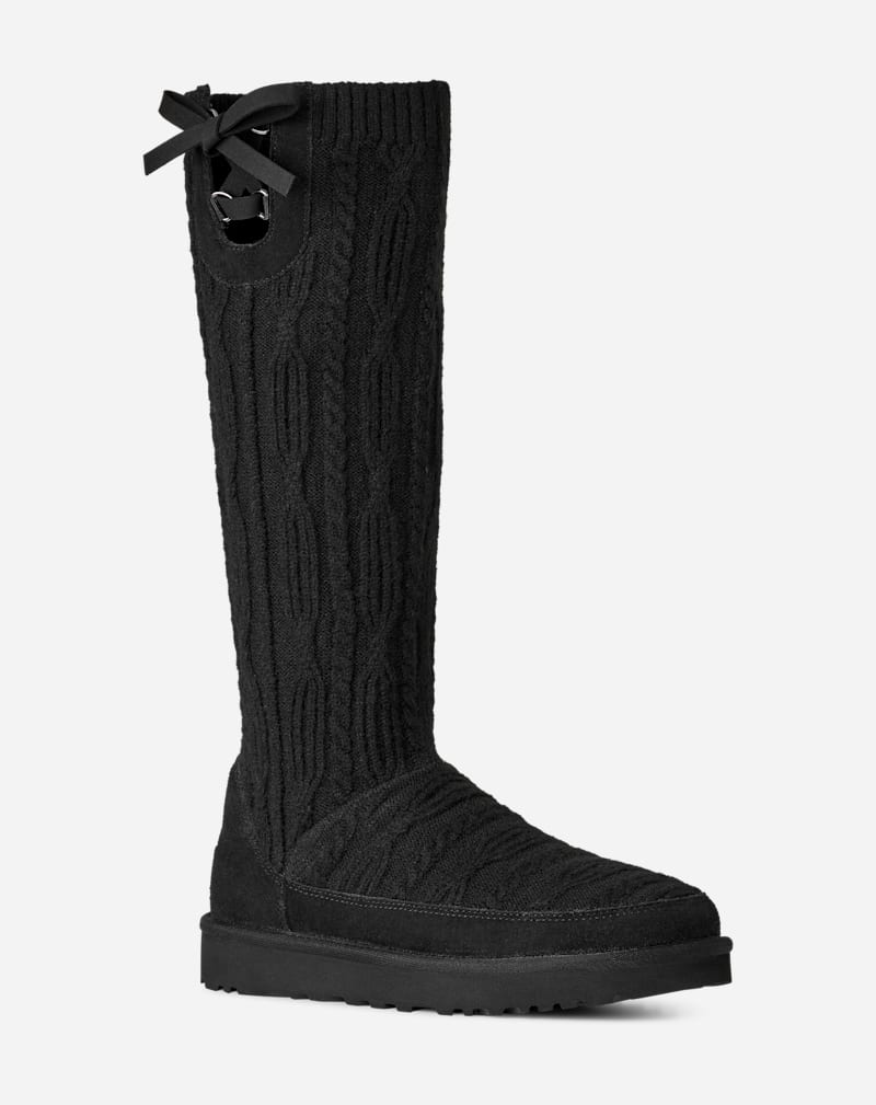Кецове и обувки UGG Classic Tall Cabelle Knit Boots Черно | 1174579-BLK, 1
