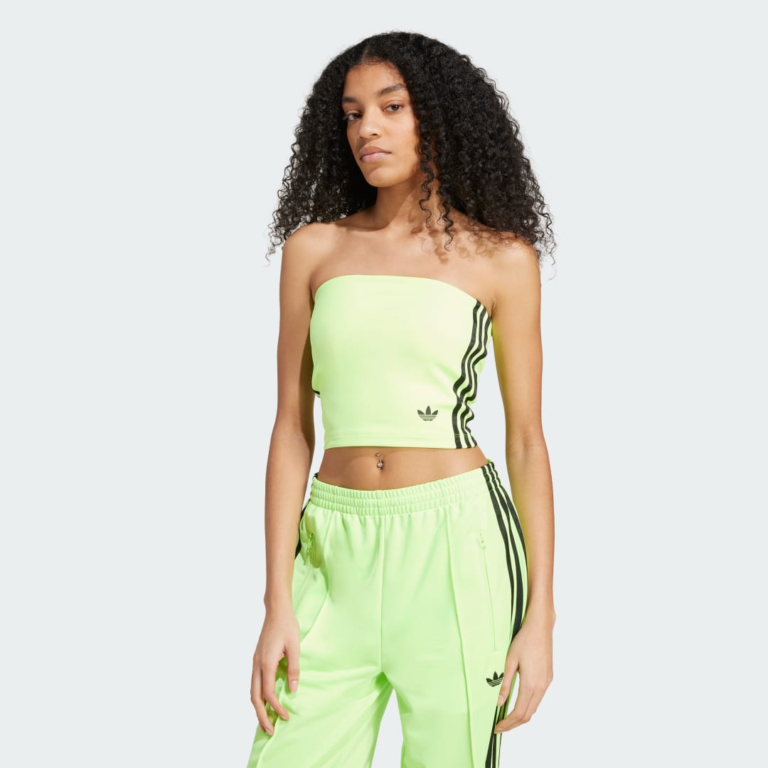 Съкратен топ adidas Performance Adicolor 3-Stripes Tube Top Зелено | JX7719, 0