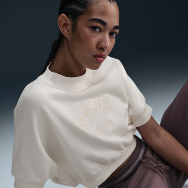 Пуловер Nike Sportswear Collection Cropped Short Sleeve French Terry Crew Бяло | HJ0224-133, 2