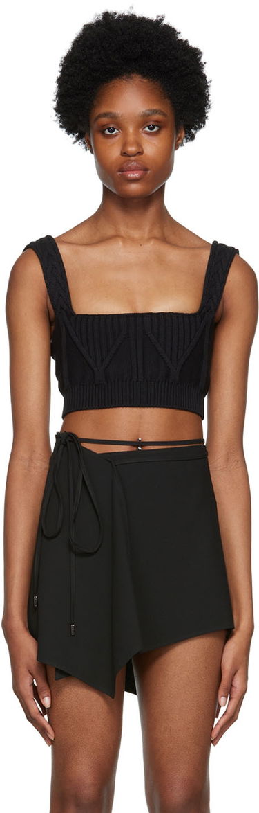 Пуловер The Attico Attico Miles Knit Cropped Camisole Черно | 228WCT152 KC056, 0