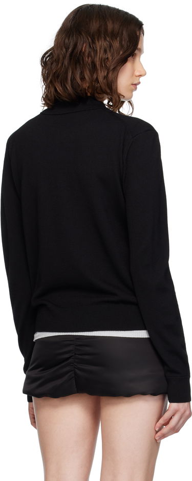 Поло тениска We11done We11done Wool Polo with Logo Patch Черно | WD-KT2-25-680-W-BK, 2