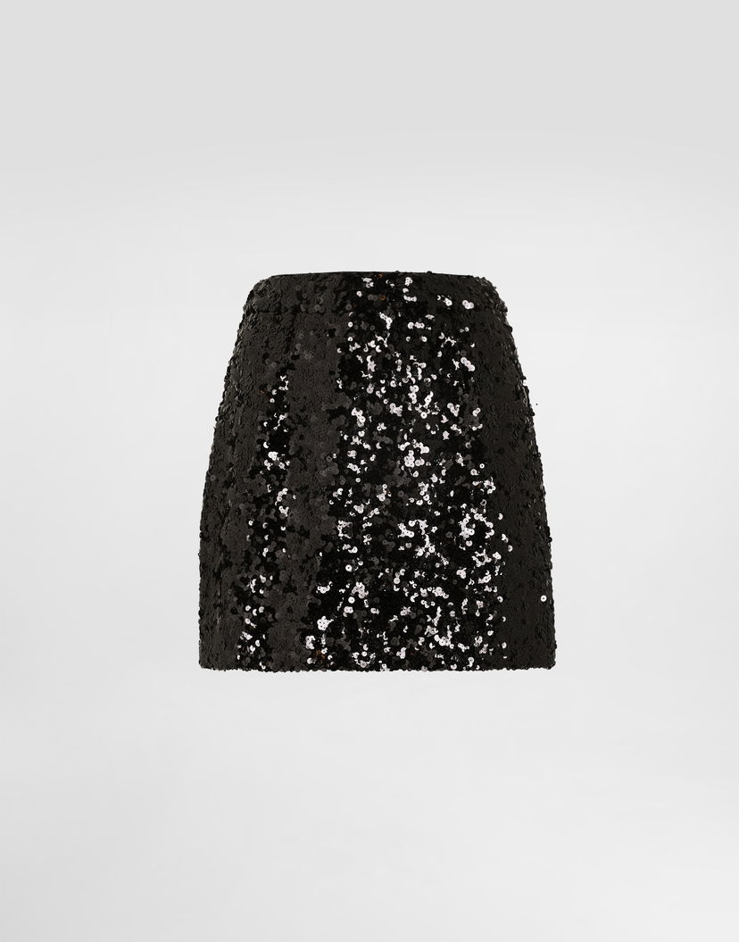 Пола Dolce & Gabbana Dolce & Gabbana Sequined Skirt Collection Черно | F4DADTHLMZMN0000