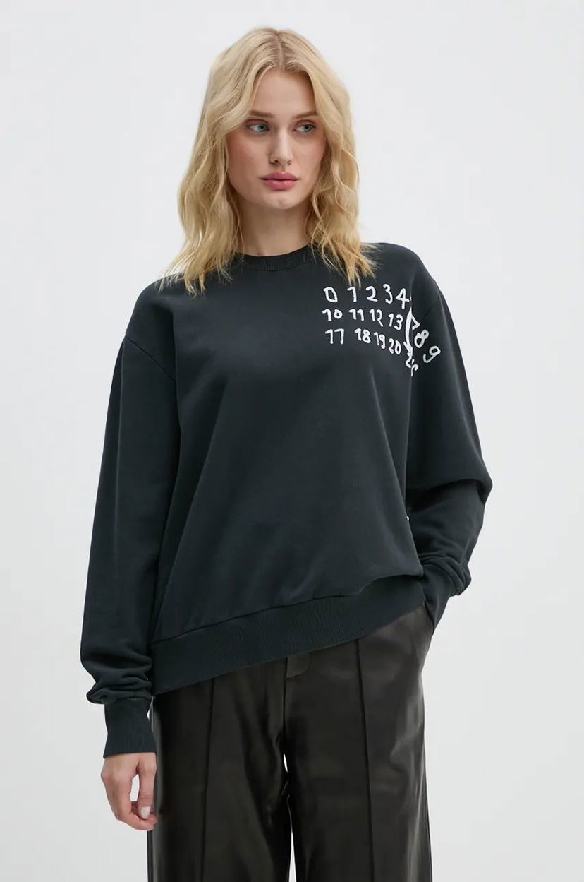 Суитчър Maison Margiela Sweatshirt Printed Черно | S62GU0132.M25004