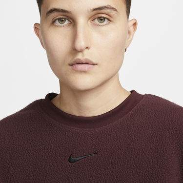 Суитчър Nike Plush Mod Crop Crew-Neck Sweatshirt Бургунди | DQ6844-652, 3