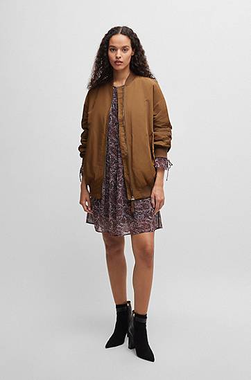 Яке бомбър BOSS Water-Repellent Bomber Jacket Кафяво | 50518470, 1