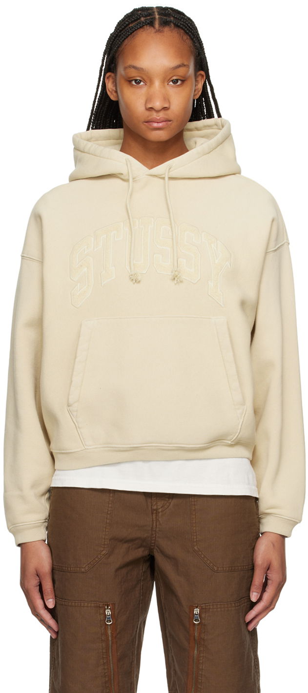 Суитчър Stüssy Beige Appliqué Hoodie Бежово | 118538, 0