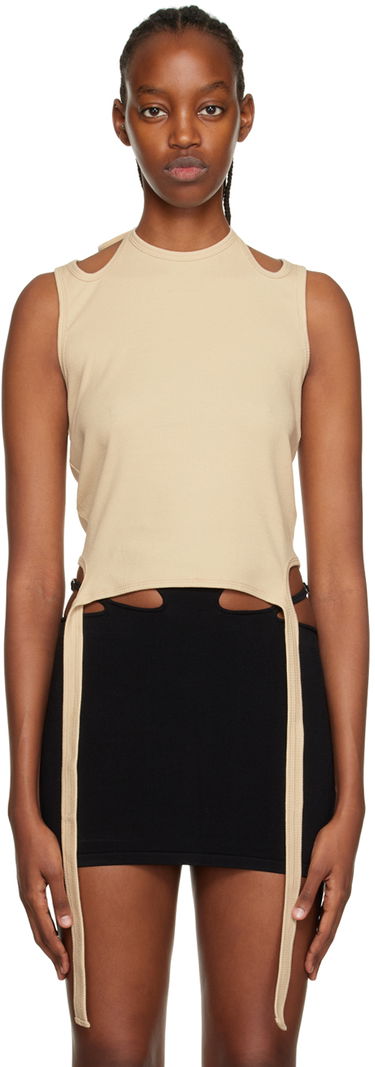 Потник Dion Lee Halter Neck Tie Tank Top Бежово | C3029R22, 0