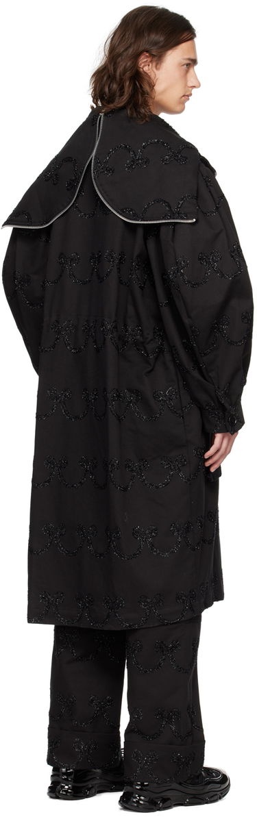Палта Simone Rocha Simone Rocha Embroidered Denim Coat Черно | 2048 1062, 2