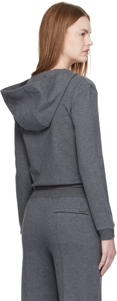 Суитчър Tom Ford TOM FORD Peachy Hand Cotton Jersey Zip-Up Hoodie Сиво | FLJ067-JEX173, 2