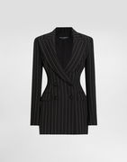 Dolce & Gabbana Double-breasted Pinstripe Wool Blazer