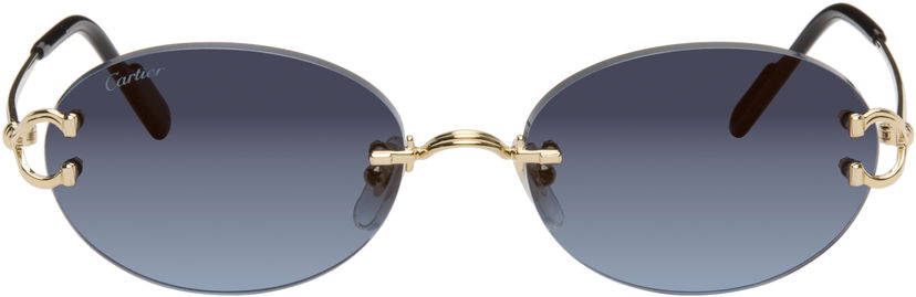 Слънчеви очила Cartier C de Cartier Rimless Oval Gradient Sunglasses Синьо | CT0551S-002
