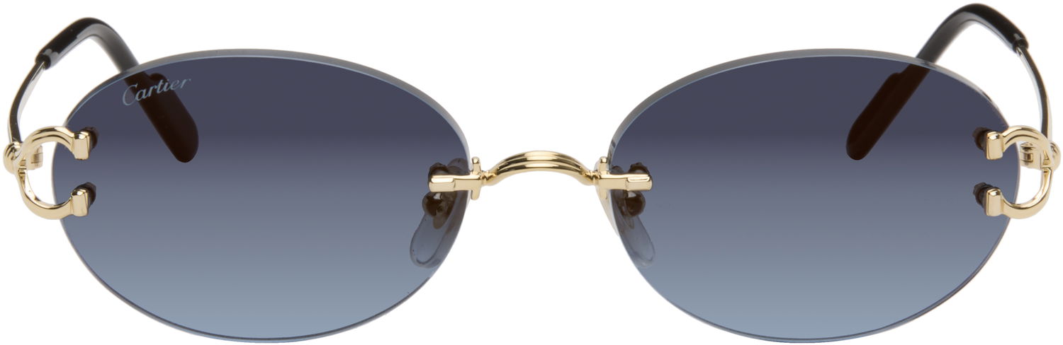 Слънчеви очила Cartier C de Cartier Rimless Oval Gradient Sunglasses Синьо | CT0551S-002, 0