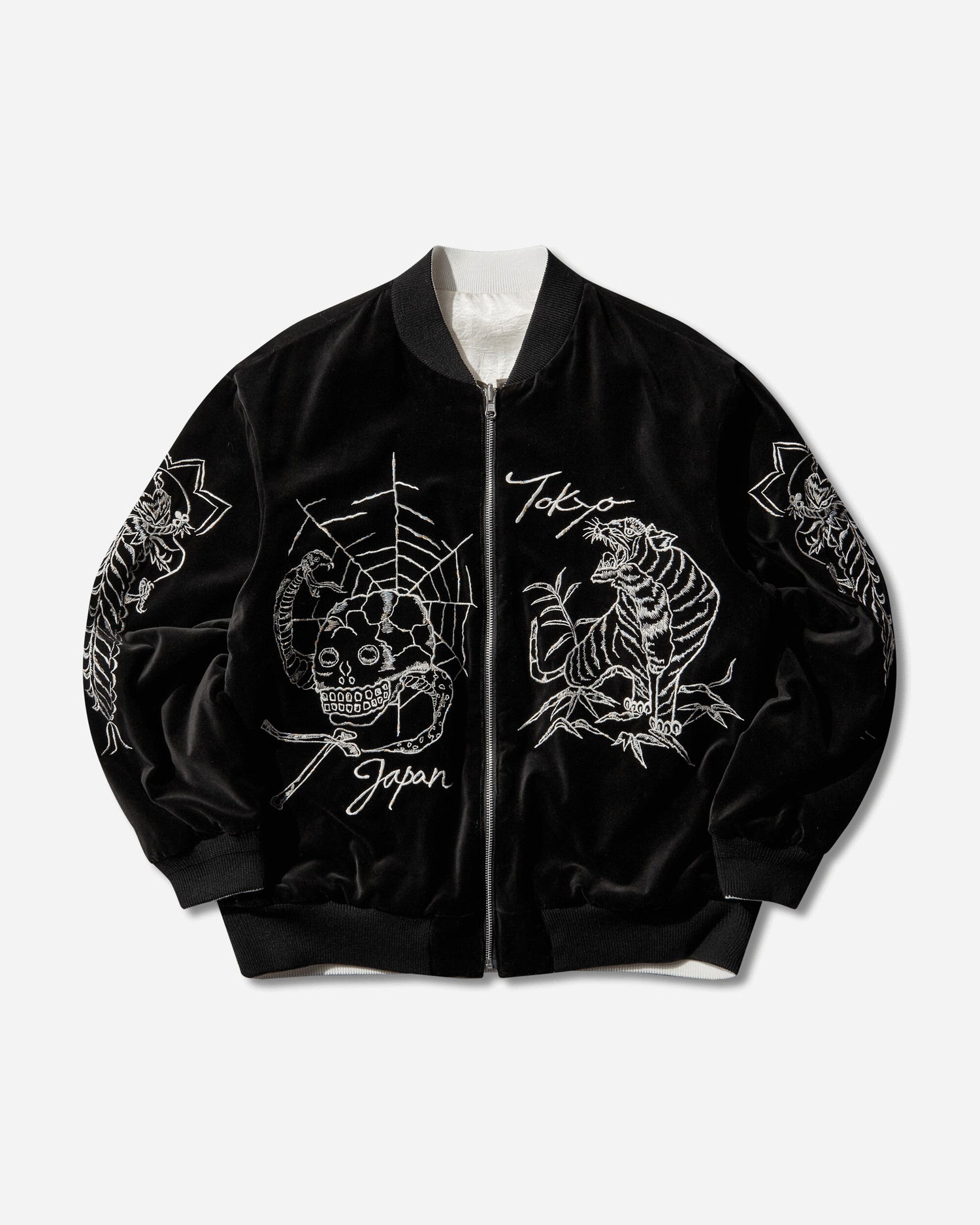 Яке бомбър Neighborhood Velvet Tokyo Japan Souvenir Jacket Черно | 252AQNH-JKM03 BLACK, 0