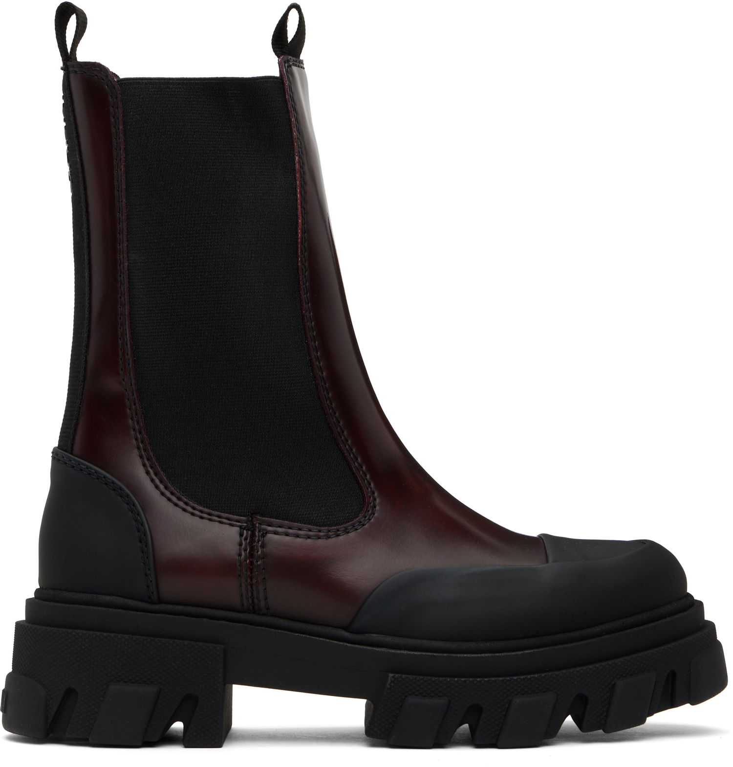 Облекло GANNI GANNI Cleated Mid Chelsea Boots Бургунди | S2897, 0