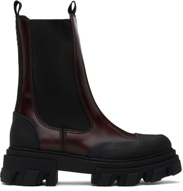Облекло GANNI GANNI Cleated Mid Chelsea Boots Бургунди | S2897, 0