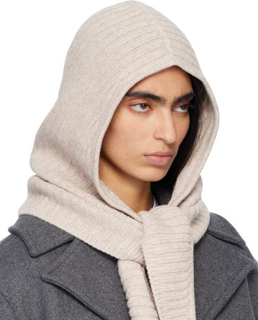 Шапка GANNI Wool Mix Balaclava Бежово | A6926, 1