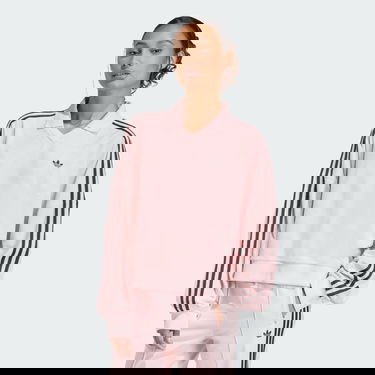 Поло тениска adidas Performance Polo Shirt Terry Towel V-Neck Long Sleeves Розово | KD1400, 0