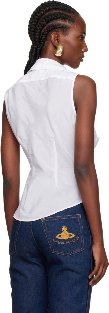 Риза Vivienne Westwood Vivienne Westwood Drunken Sleeveless Shirt Бяло | 15010067-W012U-, 2