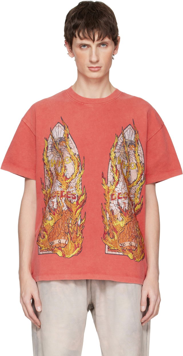 Rhinestone Flame Glass T-shirt
