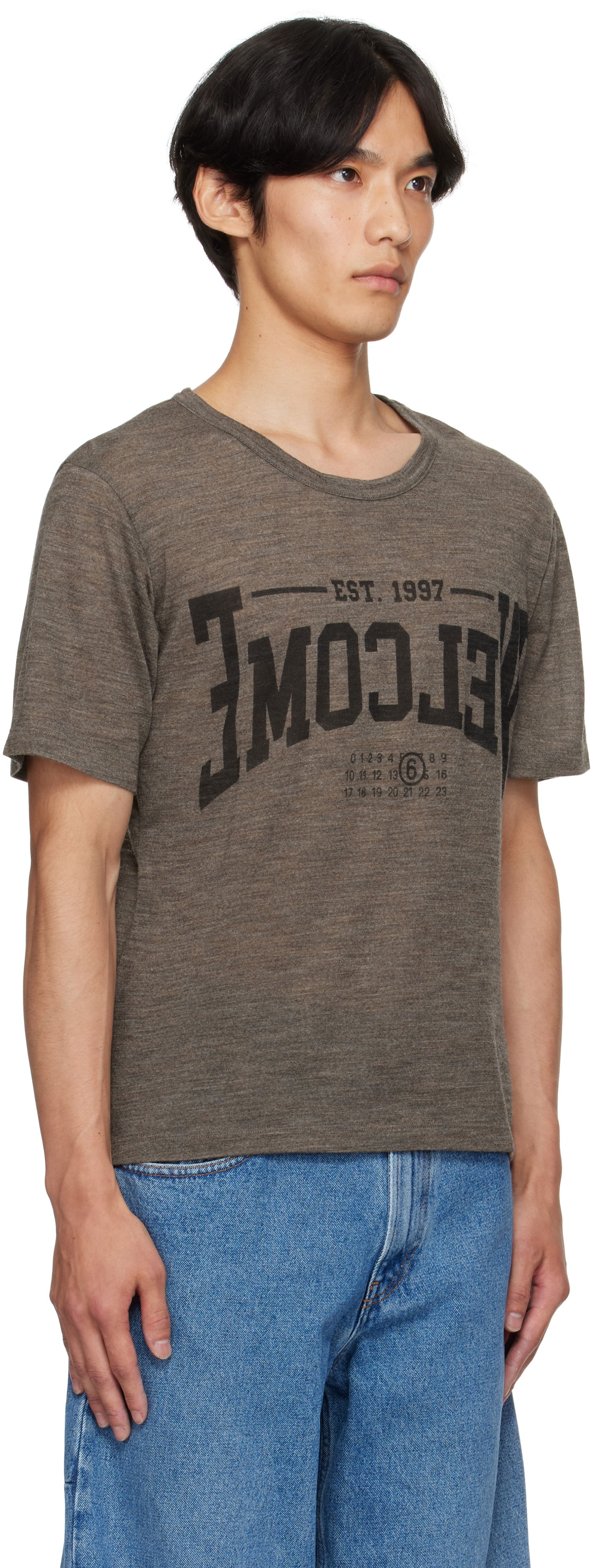 Тениска Maison Margiela MM6 Maison Margiela 'Welcome' Print T-Shirt Сиво | SH0GC0055 M20123, 1