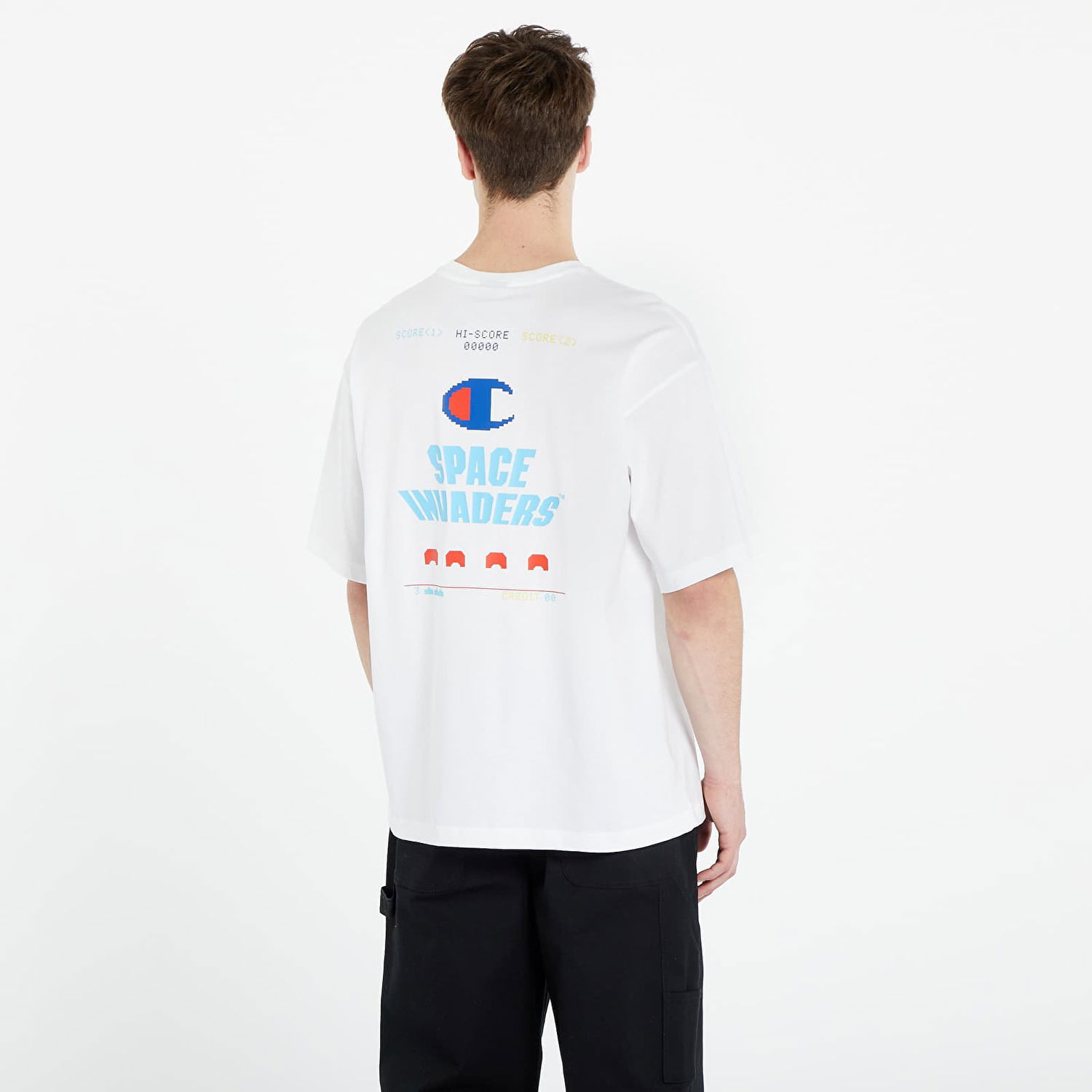 Тениска Champion Space Invaders x Crewneck T-Shirt Бяло | 220173 CHA WW001, 1