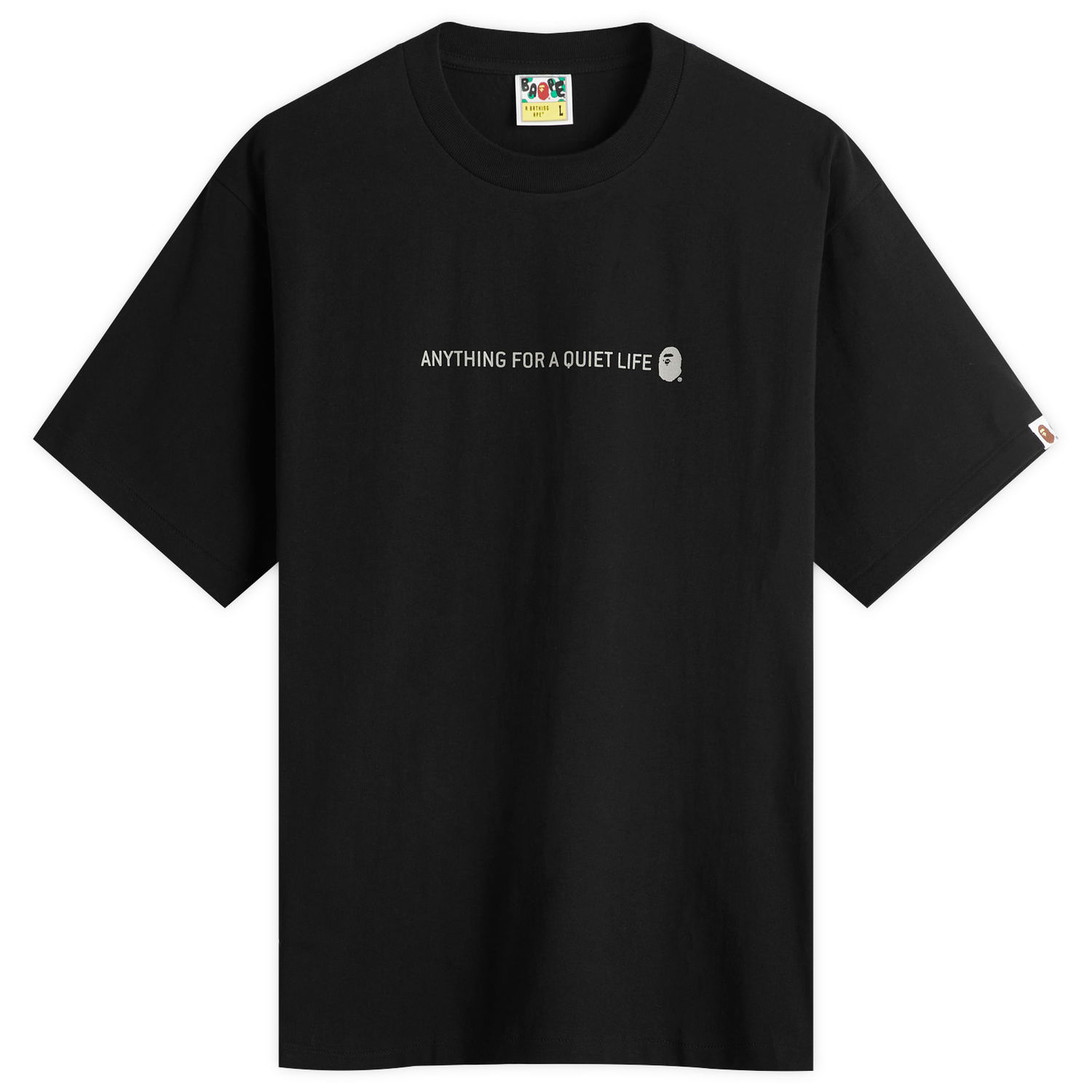 Тениска BAPE Reflector Industrial Logo T-Shirt, Size Large Черно | 001TEL301050M-BLK, 0