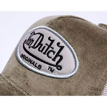 Шапка с козирка Von Dutch Kent Trucker Velvet Khaki/Sand Зелено | VD7030163, 3