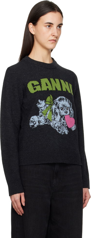 Пуловер GANNI GANNI Puppy Wool Jumper Сиво | K2597, 1