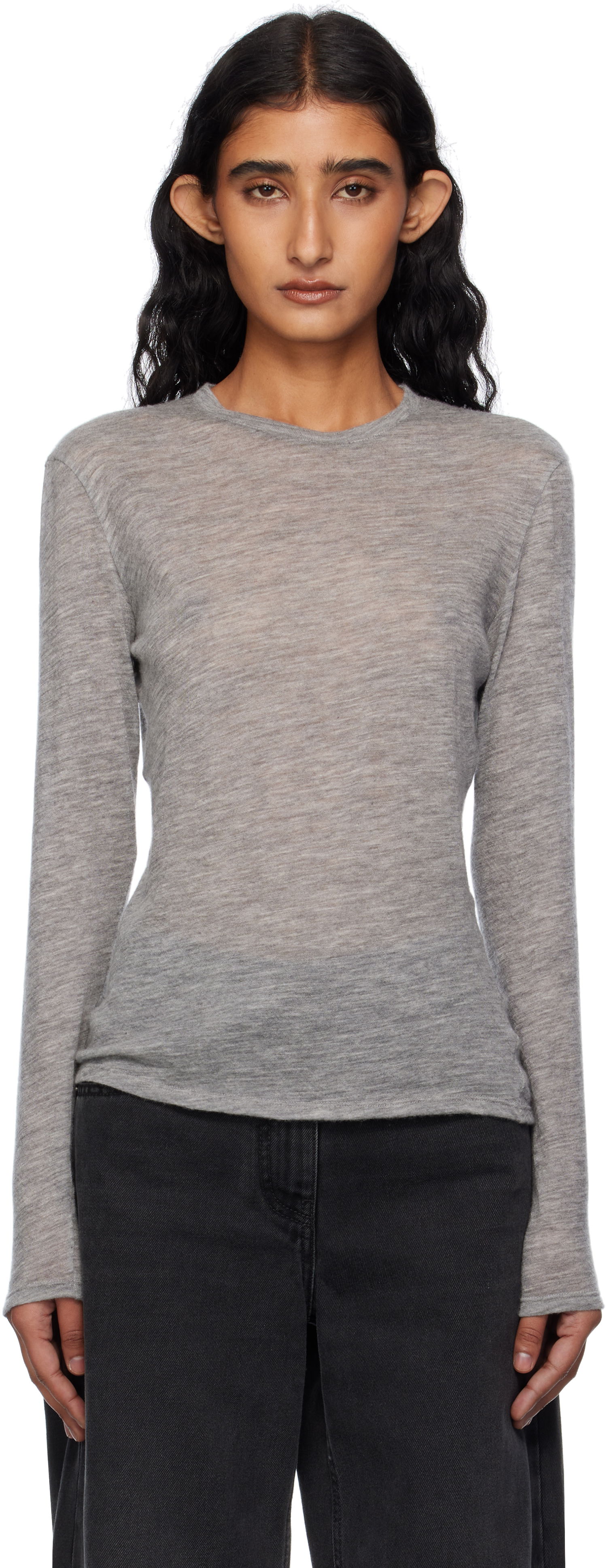Пуловер The Row The Row Iverness Long Sleeve Sweater Сиво | 5590-K52, 0