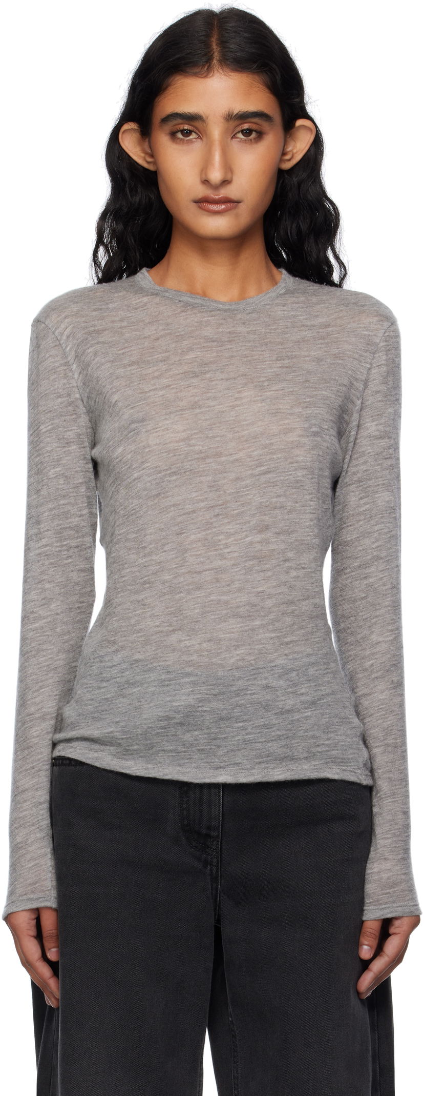 Пуловер The Row The Row Iverness Long Sleeve Sweater Сиво | 5590-K52