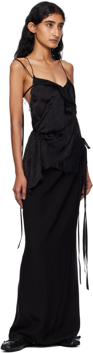 Потник Ann Demeulemeester Vepa Ramage Jacquard Slip Top Черно | B0012832-FA611-099, 3