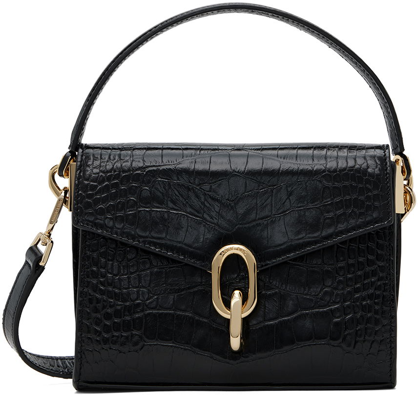 Дамска чанта Anine Bing Mini Colette Croc-Effect Leather Shoulder Bag Черно | A-13-2119-000, 0