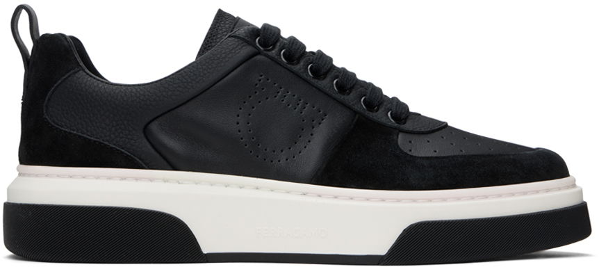 Облекло FERRAGAMO Ferragamo Black Leather Sneakers Черно | 760590, 0