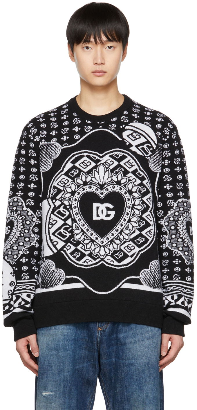 Пуловер Dolce & Gabbana Black Graphic Sweater Черно | GXJ79TJAWJ4