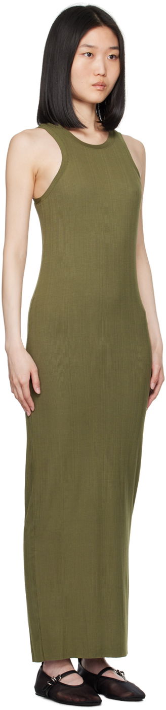 Pокля rag & bone Ribbed Round Neck Maxi Dress Зелено | WAC24P3010NH10, 1