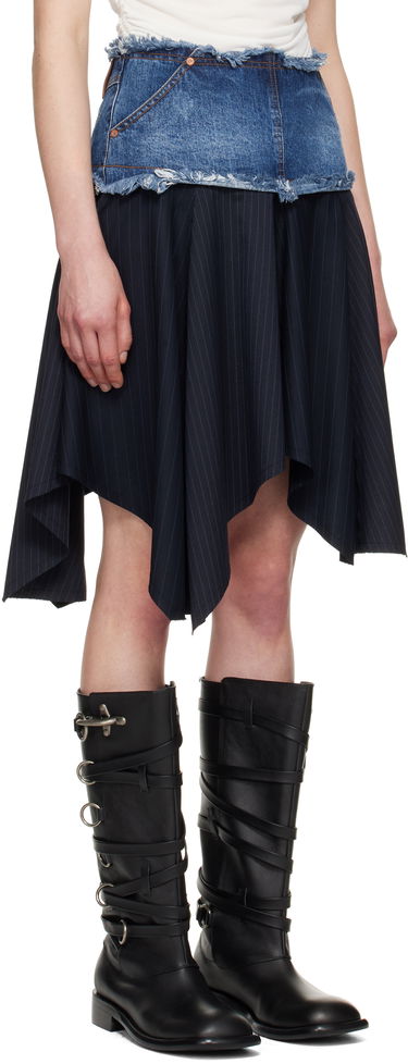 Пола Andersson Bell Andersson Bell Combination Denim Midi Skirt Синьо | apa800w, 1