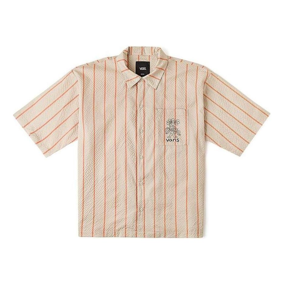 Риза Vans Striped Short-Sleeved Shirt Бежово | VN000GTKCW9, 0