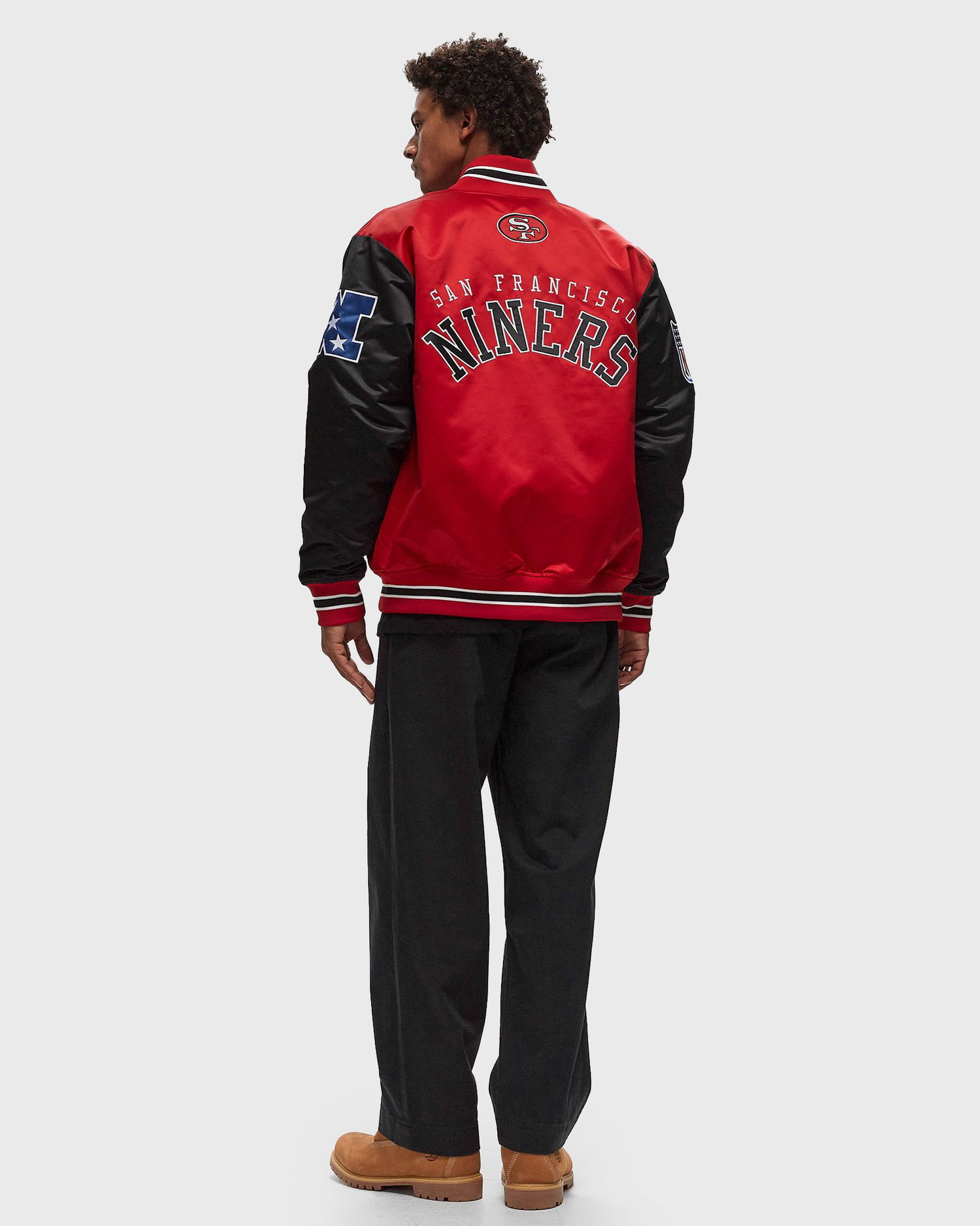 Яке бомбър Mitchell & Ness SAN FRANCISCO 49ERS NFL Heavyweight Satin Jacket Vintage Logo Червено | JK8453-SF4SCAR, 1